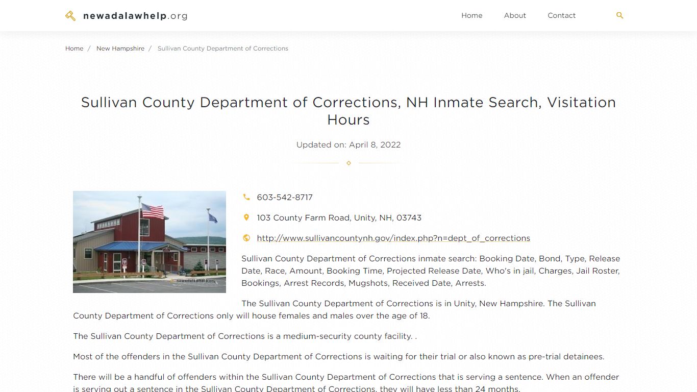 Sullivan County Department of Corrections, NH Inmate ...