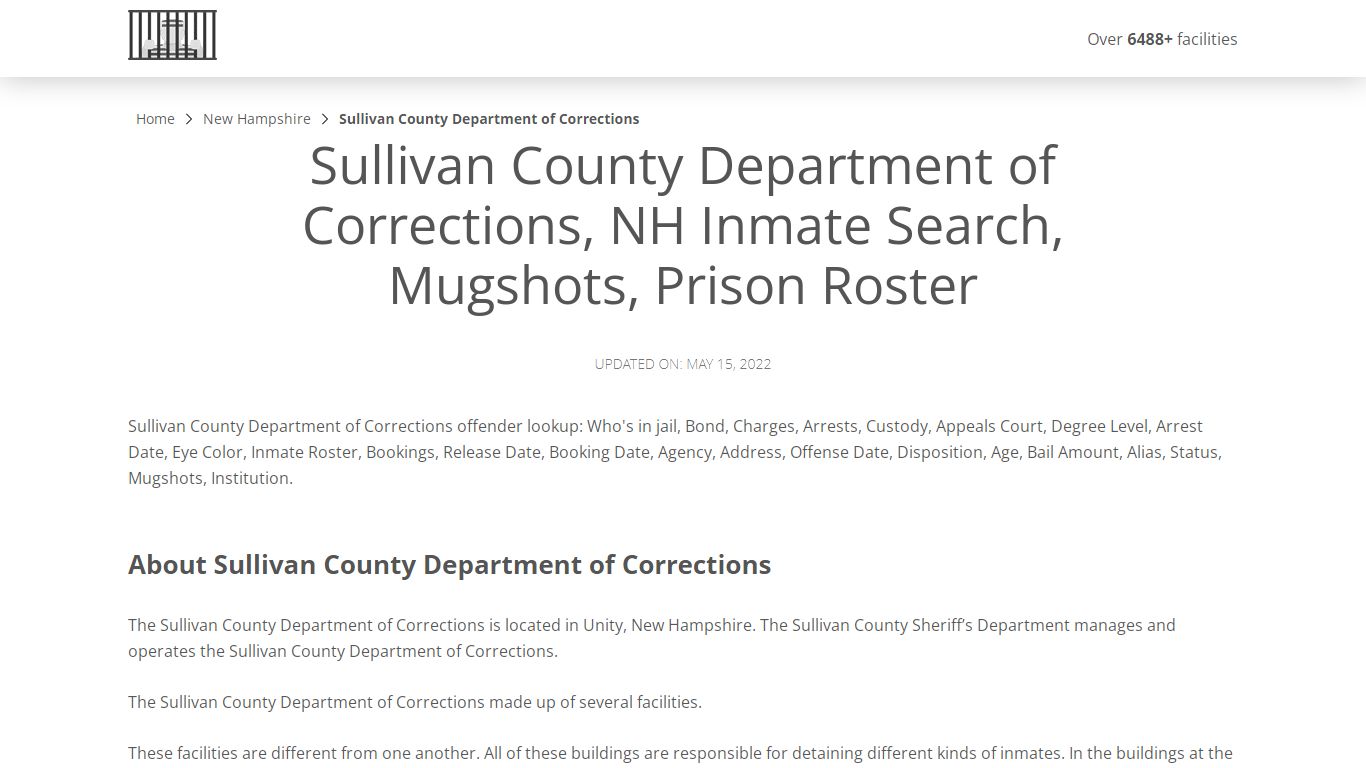 Sullivan County Department of Corrections, NH Inmate ...