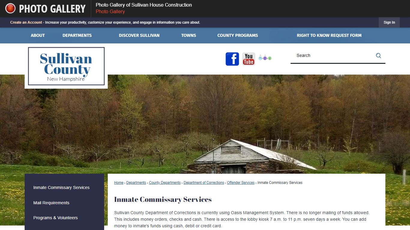Inmate Commissary Services | Sullivan County, NH